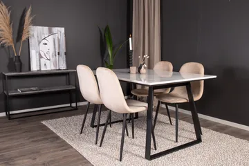 Estelle Matgrupp 140 cm Rektangulär med 4 Polar stolar - Beige - Products - Möbler - Bord & matgrupp - Matgrupp