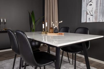 Estelle Matgrupp 140 cm Rektangulär med 4 Polar stolar - Svart - Products - Möbler - Bord & matgrupp - Matgrupp