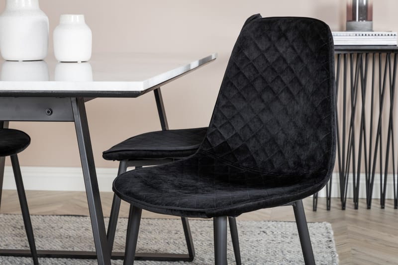 Estelle Matgrupp 140 cm Rektangulär med 4 Polar stolar - Svart - Products - M öbler - Bord & matgrupp - Matgrupp