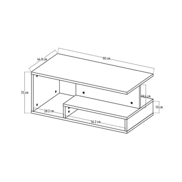 Fenlo Soffbord 90x35x44,8 cm - Vit sapphire-ek - Products - Möbler - Bord & matgrupp - Soffbord