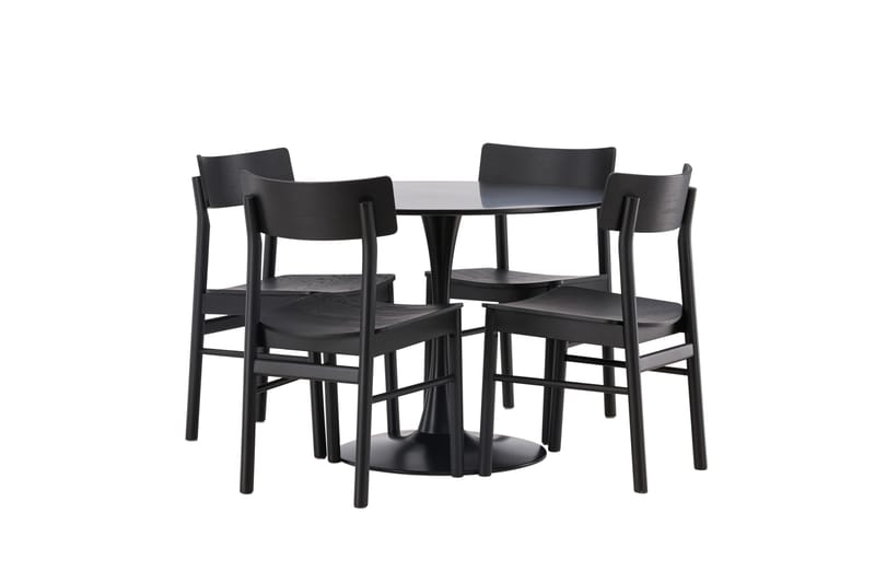 Glade Matgrupp + 4 stolar Rektangulär - Svart - Products - Möbler - Bord & matgrupp - Matgrupp