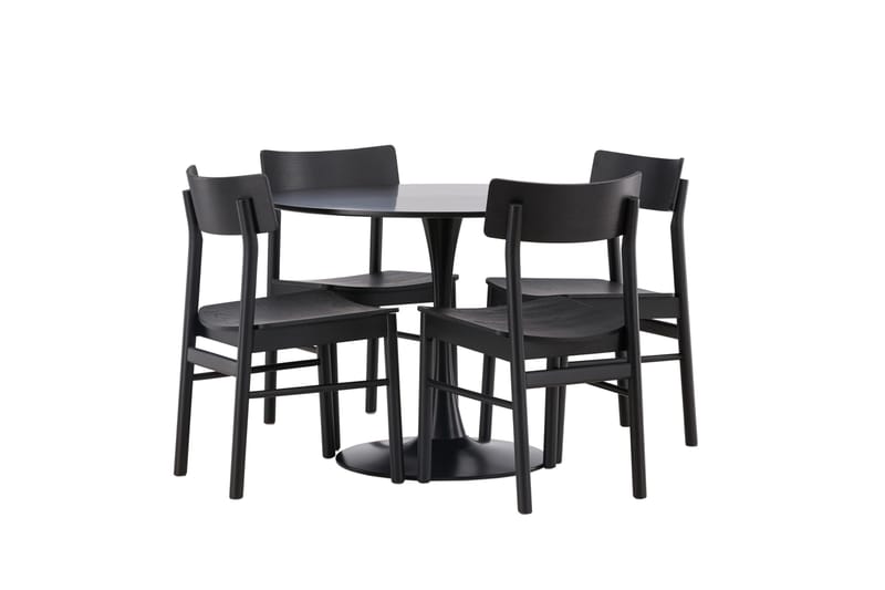 Glade Matgrupp + 4 stolar Rektangulär - Svart - Products - Möbler - Bord & matgrupp - Matgrupp