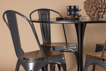 Glade Matgrupp 100 cm Rund med 4 Tempe stolar - Mörkgrå - Products - Möbler - Bord & matgrupp - Matgrupp