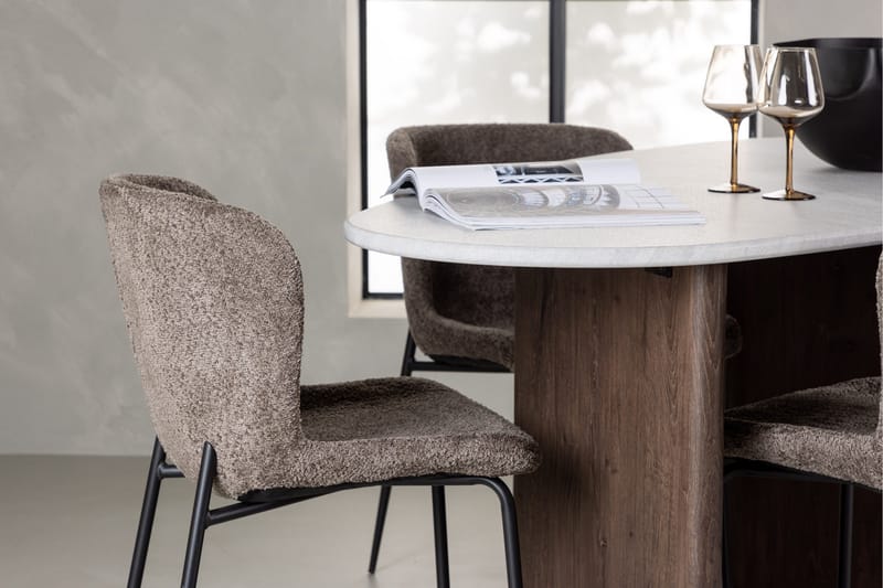 Grönvik Matgrupp 180 cm Oval med 4 Modesto Stolar - Mocca - Products - Möbler - Bord & matgrupp - Matgrupp