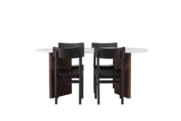 Grönvik Matgrupp 180 cm Oval med 4 Montros Stolar - Mocca - Products - Möbler - Bord & matgrupp - Matgrupp
