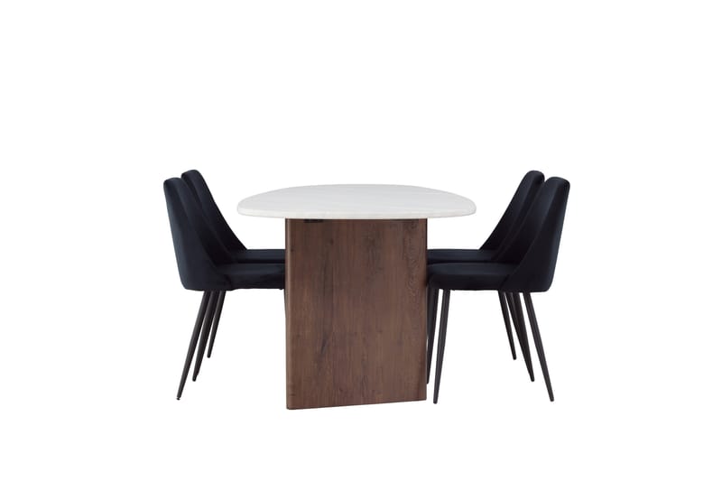 Grönvik Matgrupp 180 cm Oval med 4 Night Stolar - Mocca - Products - Möbler - Bord & matgrupp - Matgrupp