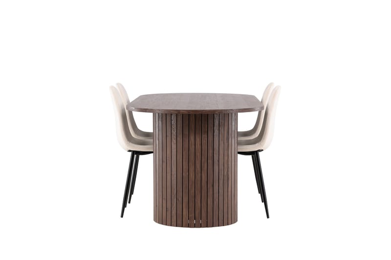 Härön Matgrupp 200 cm Oval med 4 Polar stolar - Mocca/Beige - Products - Möbler - Bord & matgrupp - Matgrupp