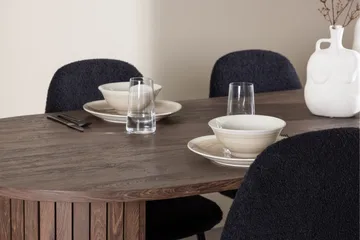 Härön Matgrupp 200 cm Oval med 4 Polar stolar - Mocca/Svart - Products - Möbler - Bord & matgrupp - Matgrupp