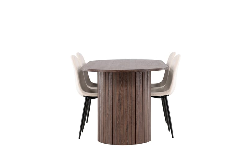 Härön Matgrupp 200 cm Oval med 4 Polar stolar - Mocca/Beige - Products - Möbler - Bord & matgrupp - Matgrupp