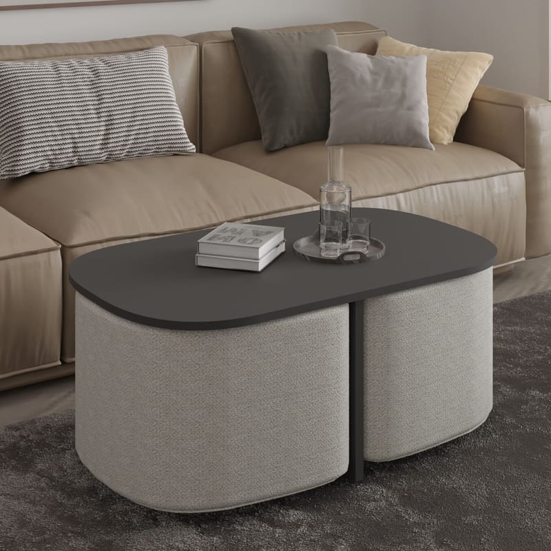 Hu Soffbordsset 90x42,9x45 cm - Antracit - Products - Möbler - Bord & matgrupp - Soffbord