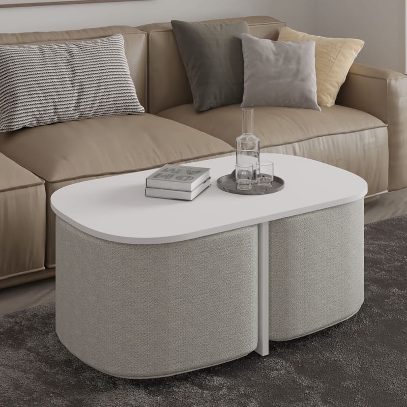 Hu Soffbordsset 90x42,9x45 cm - Vit - Products - Möbler - Bord & matgrupp - Soffbord