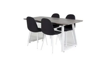 Inca Matgrupp Förlängningsbar 160 cm Rektangulär med 4 Polar stolar - Svart - Products - Möbler - Bord & matgrupp - Matgrupp