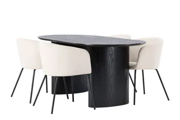 Isolde Matgrupp 180 cm Oval med 4 Berit stolar - Beige - Products - Möbler - Bord & matgrupp - Matgrupp