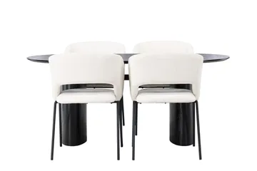 Isolde Matgrupp 180 cm Oval med 4 Day stolar - Svart - Products - Möbler - Bord & matgrupp - Matgrupp