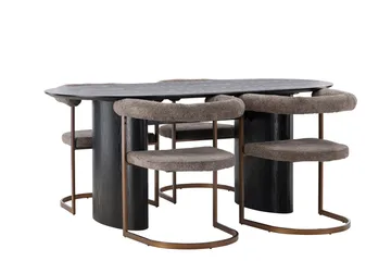 Isolde Matgrupp 180 cm Oval med 4 Morning stolar - Brun - Products - Möbler - Bord & matgrupp - Matgrupp