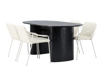 Isolde Matgrupp 180 cm Oval med 4 Tvista stolar - Beige - Products - Möbler - Bord & matgrupp - Matgrupp