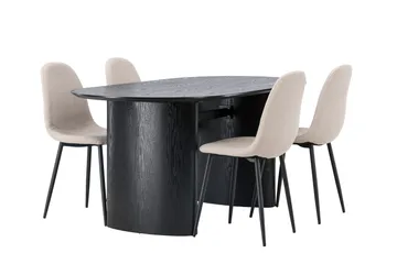 Isolde Matgrupp 180 cm Oval med 4 Polar stolar - Beige - Products - Möbler - Bord & matgrupp - Matgrupp