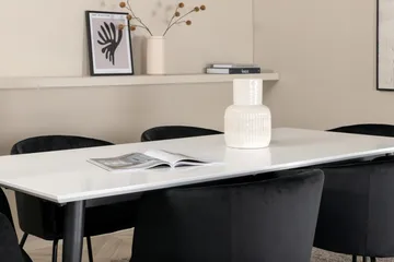 Jimmy Matgrupp 195 cm Rektangulär med 6 Berit stolar - Svart - Products - Möbler - Bord & matgrupp - Matgrupp