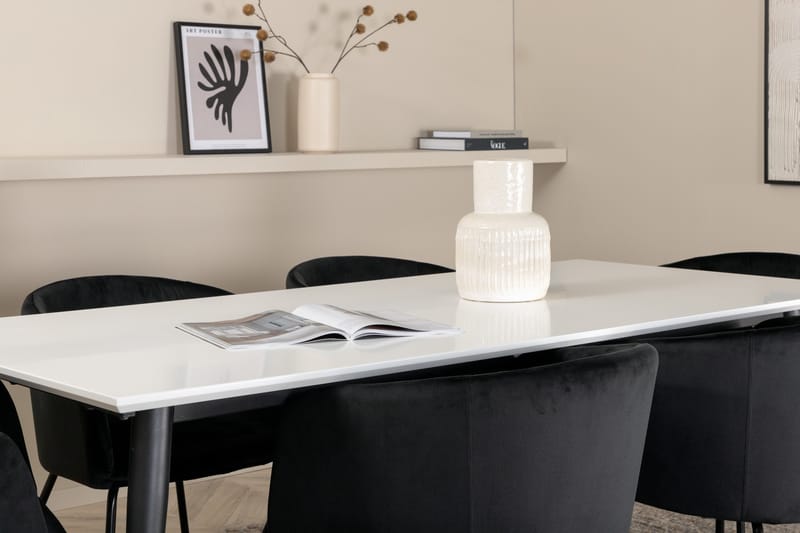 Jimmy Matgrupp 195 cm Rektangulär med 6 Berit stolar - Svart - Products - Möbler - Bord & matgrupp - Matgrupp