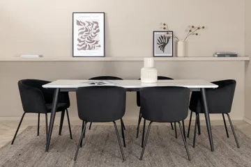 Jimmy Matgrupp 195 cm Rektangulär med 6 Berit stolar - Svart - Products - Möbler - Bord & matgrupp - Matgrupp