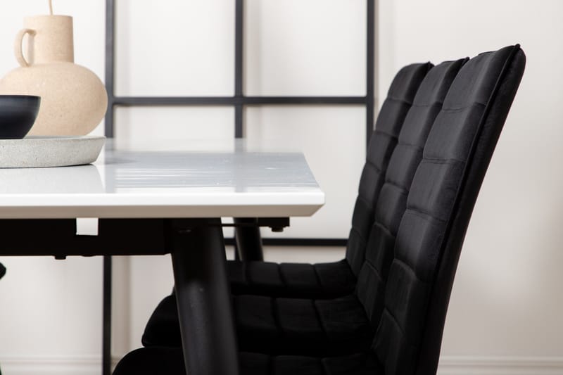 Jimmy Matgrupp 195 cm Rektangulär med 6 Windu Lyx stolar - Svart - Products - Möbler - Bord & matgrupp - Matgrupp