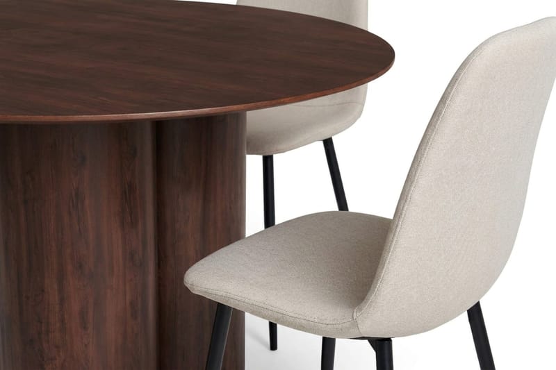 Juno Matgrupp runt 110 cm Valnöt med 4 Nibe Matstolar - Valnöt - Products - Möbler - Bord & matgrupp - Matgrupp