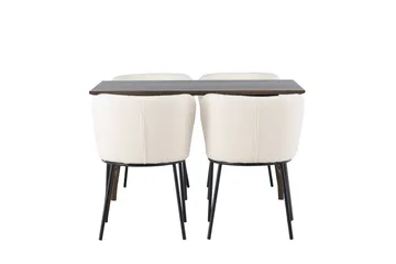 Kaseidon Matgrupp 120 cm Rektangulär med 4 Edina Stolar - Mörkbrun - Products - Möbler - Bord & matgrupp - Matgrupp