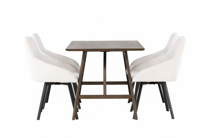 Kaseidon Matgrupp 120 cm Rektangulär med 4 Rosie stolar - Beige - Products - Möbler - Bord & matgrupp - Matgrupp