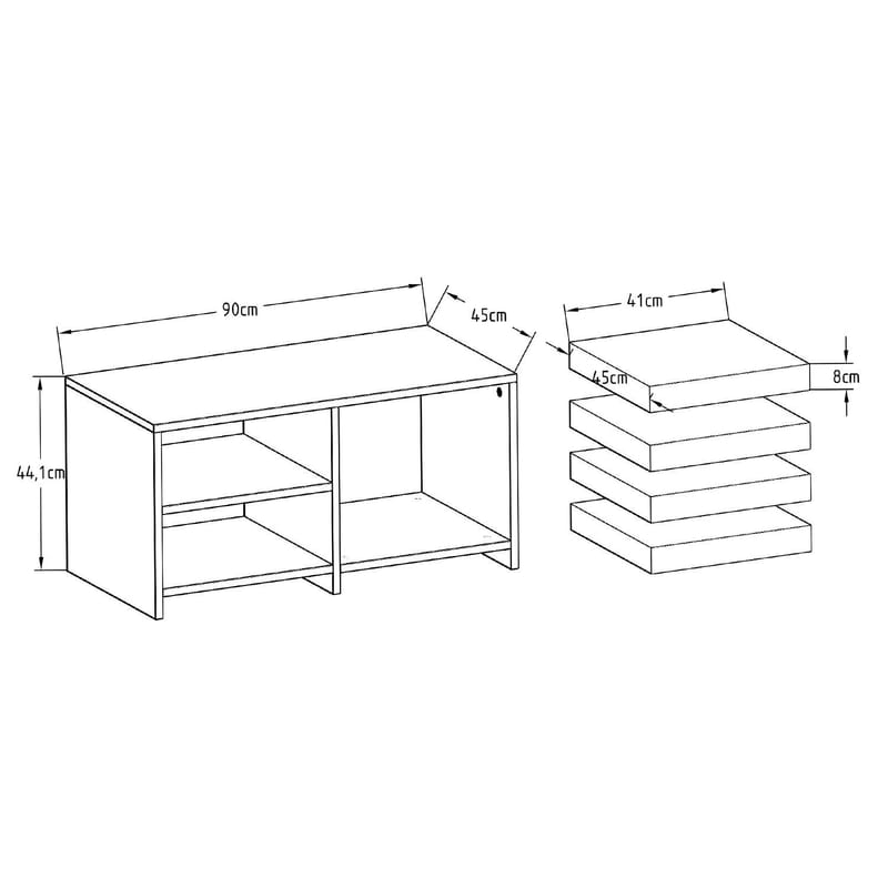 Kavon Soffbordsset 90x44,1x45 cm - Antracit - Products - Möbler - Bord & matgrupp - Soffbord