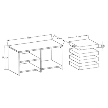 Kavon Soffbordsset 90x44,1x45 cm - Vit - Products - Möbler - Bord & matgrupp - Soffbord