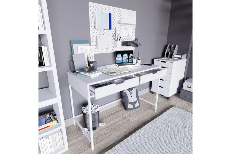 Durusu Skrivbord 55x120 cm - Vit - Products - Möbler - Bord & matgrupp - Kontorsbord - Datorbord