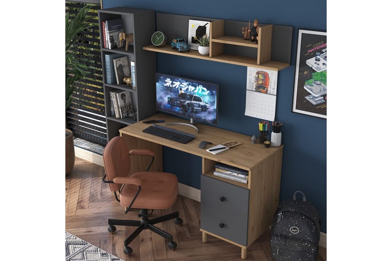 Eireann Skrivbord 50x120 cm - Valnöt/Antracit - Products - Möbler - Bord & matgrupp - Kontorsbord - Datorbord