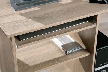 Palatia Datorbord 80 cm med Förvaring Hyllor på Hjul - Ljus Ekfärg - Products - Möbler - Bord & matgrupp - Kontorsbord - Datorbord