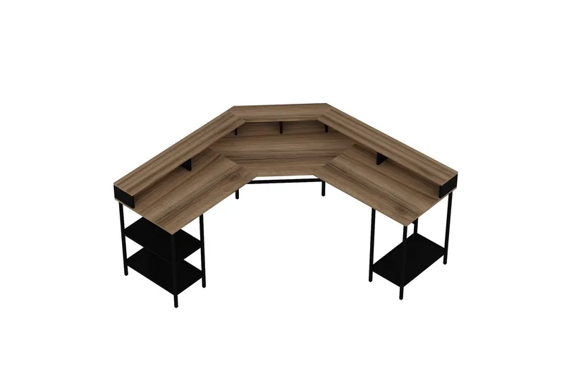 Naina Hörnskrivbord - Guld - Products - Möbler - Bord & matgrupp - Kontorsbord - Skrivbord - Hörnskrivbord