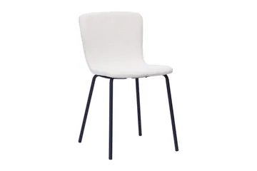 Kopparbo Matbord 106 cm med 4 Katy Matstolar - White / Vit Bouclé / Metallben Svart - Products - Möbler - Bord & matgrupp - Matgrupp