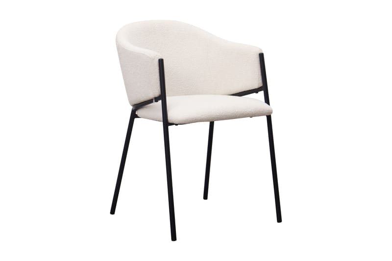 Kopparbo Matbord 180-240 cm Förlängningsbart med 6 Filip Matstolar - Svart / Vit Bouclé - Products - Möbler - Bord & matgrupp - Matgrupp