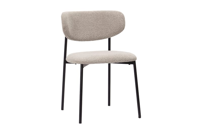 Kopparbo Matbord 200-260 cm Förlängningsbart med illäggsskiv med 6 Lucy Matstolar - Vit / Greige Bouclé / Metallben Svart - Products - Möbler - Bord & matgrupp - Matgrupp