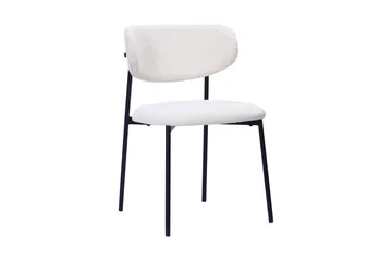 Kopparbo Matbord 200 cm med 6 Lucy Matstolar - Svart / Vit Bouclé / Metallben Svart - Products - Möbler - Bord & matgrupp - Matgrupp