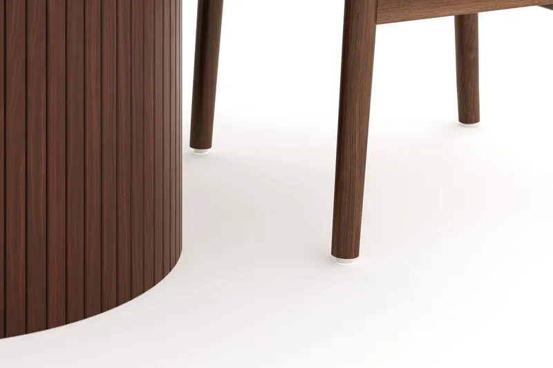 Kopparbo Matgrupp 120 cm Rund med 4 Dastoori Matstol - Mörkbrun - Products - Möbler - Bord & matgrupp - Matgrupp