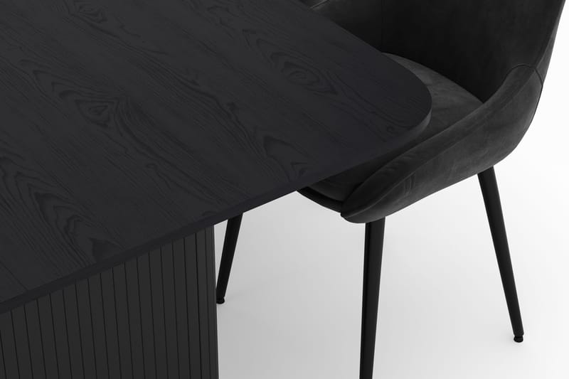 Kopparbo Matgrupp 200-206cm med 6 Alsarp Matstolar - Svart - Products - Möbler - Bord & matgrupp - Matgrupp