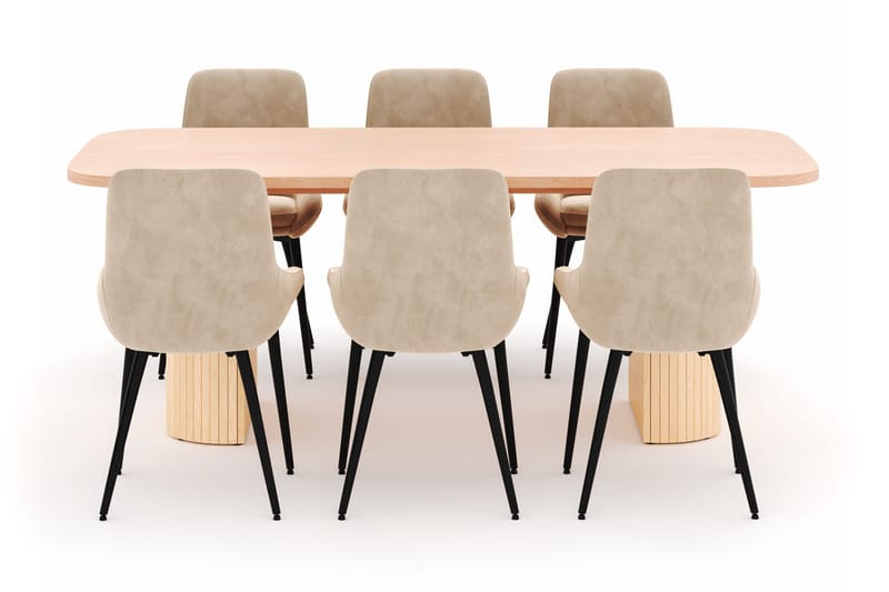 Kopparbo Matgrupp 200x90cm med 6 Alsarp Matstolar - Natural - Products - Möbler - Bord & matgrupp - Matgrupp