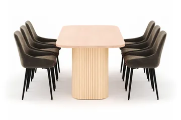 Kopparbo Matgrupp 200x90cm med 6 Alsarp Matstolar - Natural - Products - Möbler - Bord & matgrupp - Matgrupp