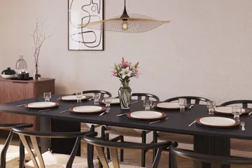 Kopparbo Matgrupp 240 cm med 8 Dastoori Matstolar - Svart - Products - Möbler - Bord & matgrupp - Matgrupp