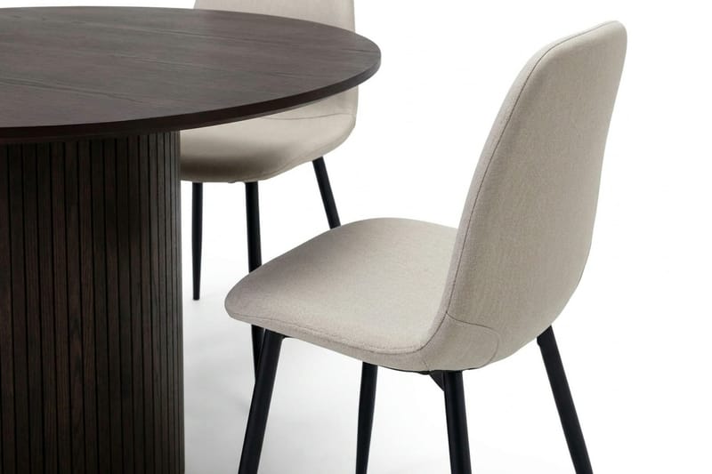Kopparbo Matgrupp runt 110 cm Rökt Ek med 4 Nibe Matstolar - Rökt ek - Products - Möbler - Bord & matgrupp - Matgrupp