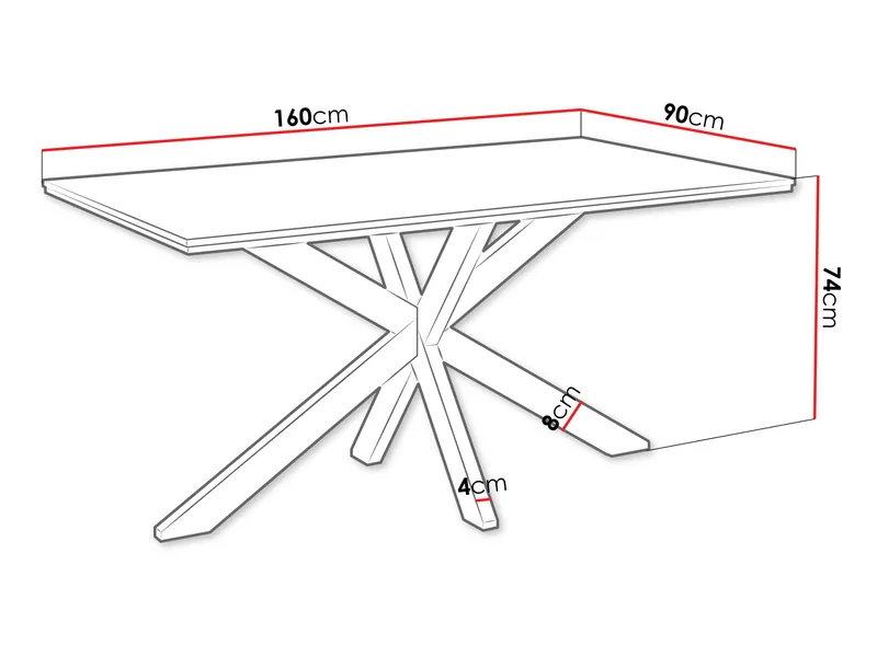 Kovrel Matbord 160 cm Rektangulär - Svart - Products - Möbler - Bord & matgrupp - Matbord & köksbord