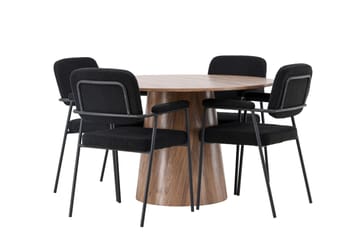 Lanzo Matgrupp 120 cm Rund med 4 Yesterday Stolar - Natur - Products - Möbler - Bord & matgrupp - Matgrupp