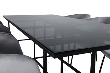 Leif Matgrupp 200 cm Rektangulär med 6 Berit stolar - Svart - Products - Möbler - Bord & matgrupp - Matgrupp