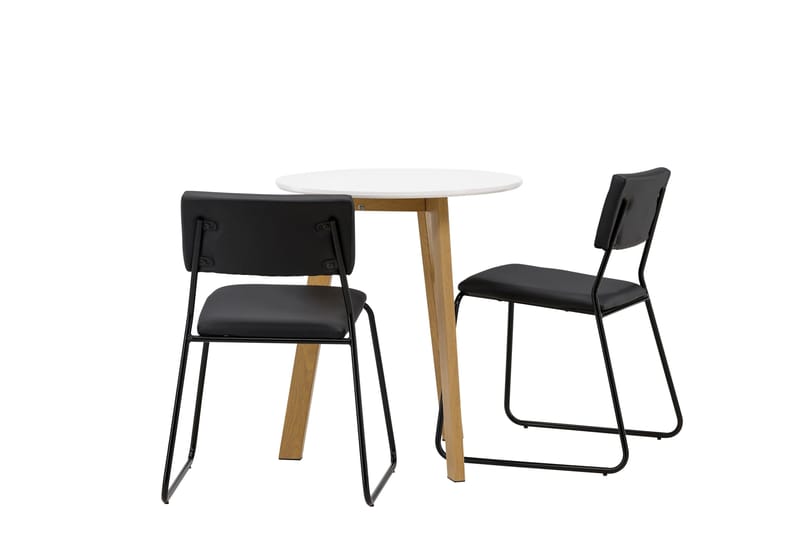 Leonora Matgrupp 65 cm Rund med 2 Kenth Stolar - Svart - Products - Möbler - Bord & matgrupp - Matgrupp