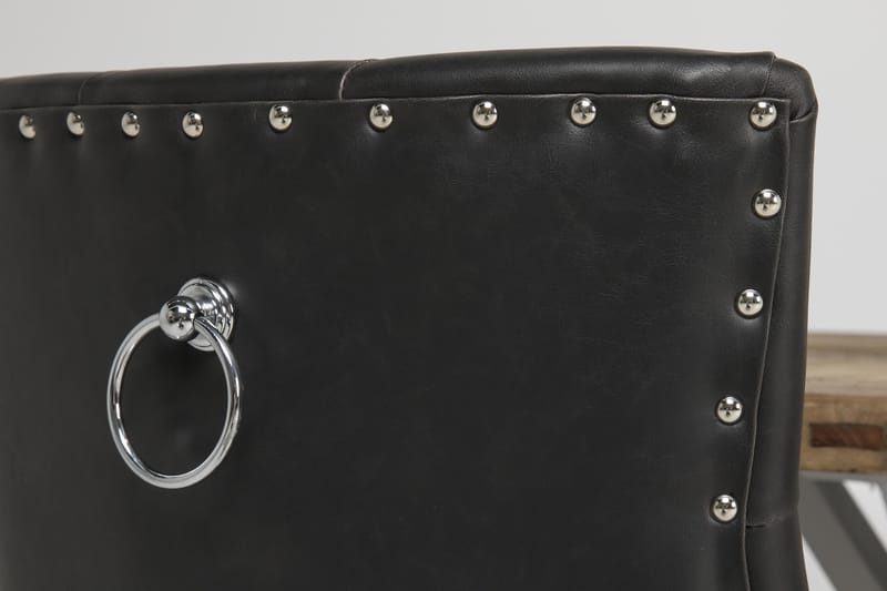 Lyon Matgrupp 150 cm Rund med 6 Tuva Fåtölj - Vintage Alm/Vit/Svart PU - Products - Möbler - Bord & matgrupp - Matgrupp