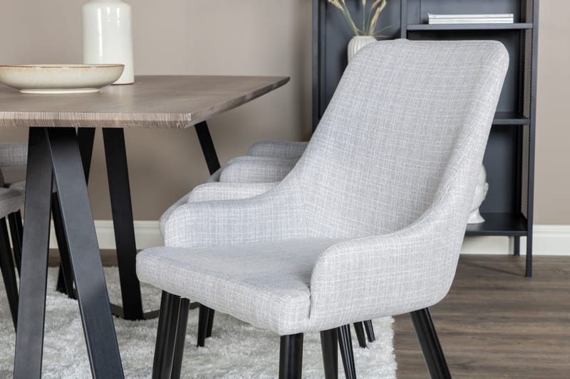 Marina Matgrupp 180 cm Rektangulär med 6 Plaza stolar - Svart - Products - Möbler - Bord & matgrupp - Matgrupp